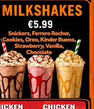 Steak Hut milkshakes